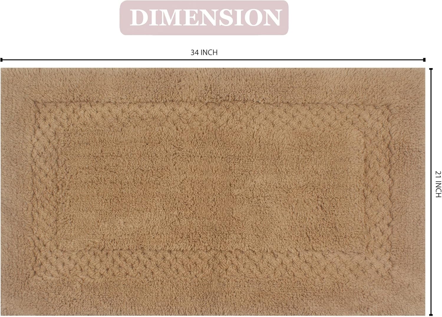 Home Weavers Classy Bathmat Set 21x34 Rectangle Linen