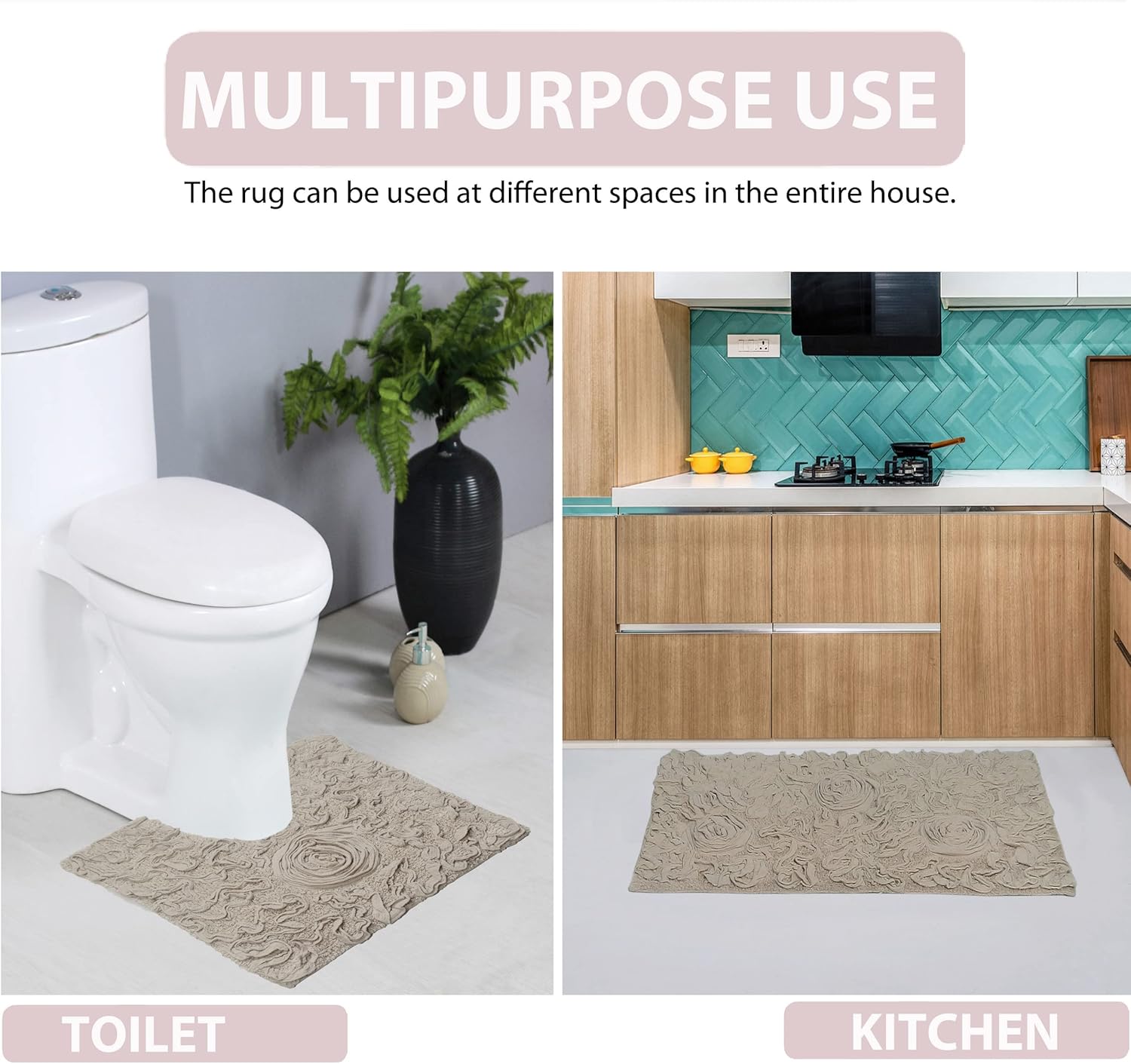 Home Weavers Bell Flower 2 Piece Bath Rug Set