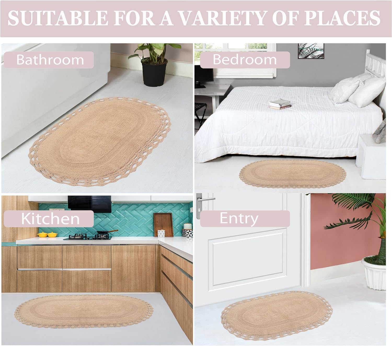Home Weavers Hampton Reversible Bath Mat 2 Piece Set
