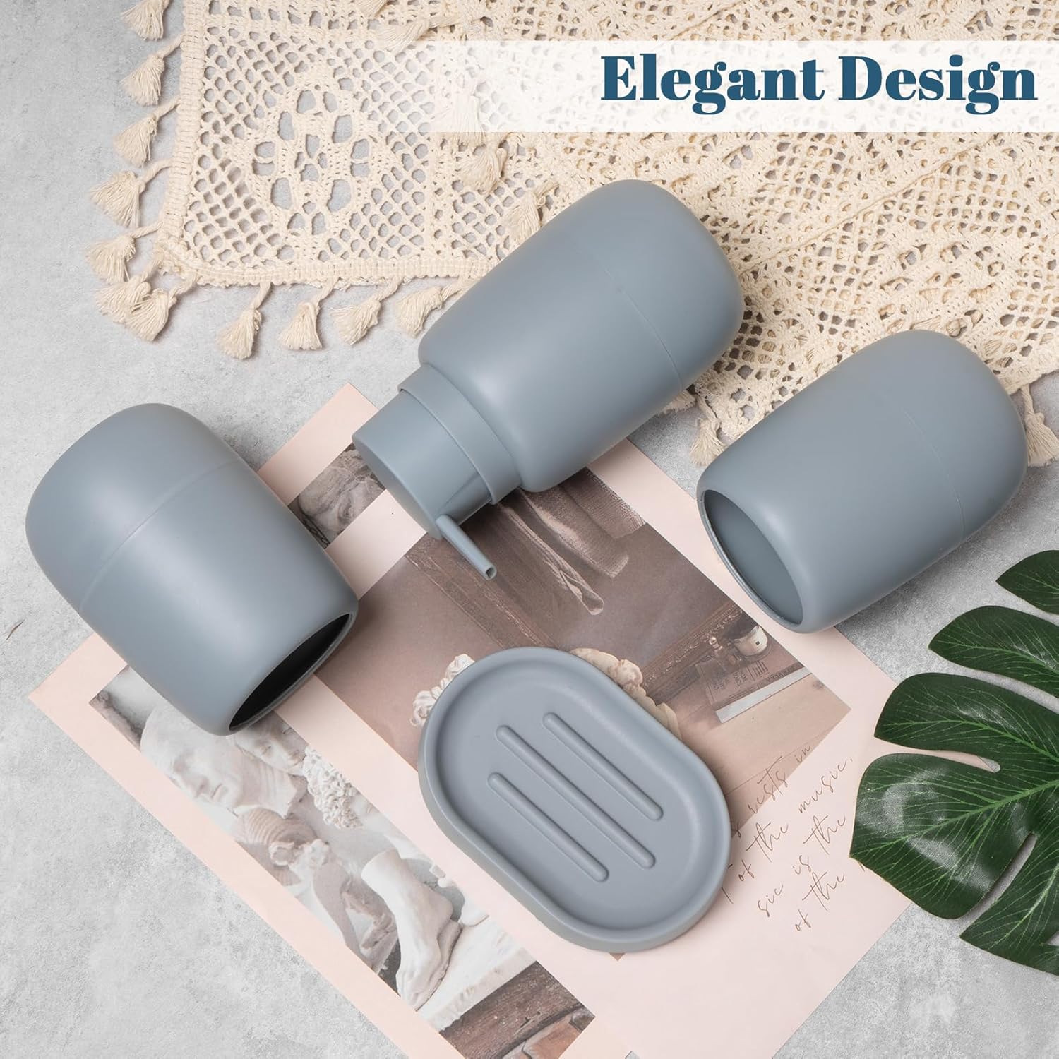 UHEY HOME 4 Piece Bathroom Accessory Set