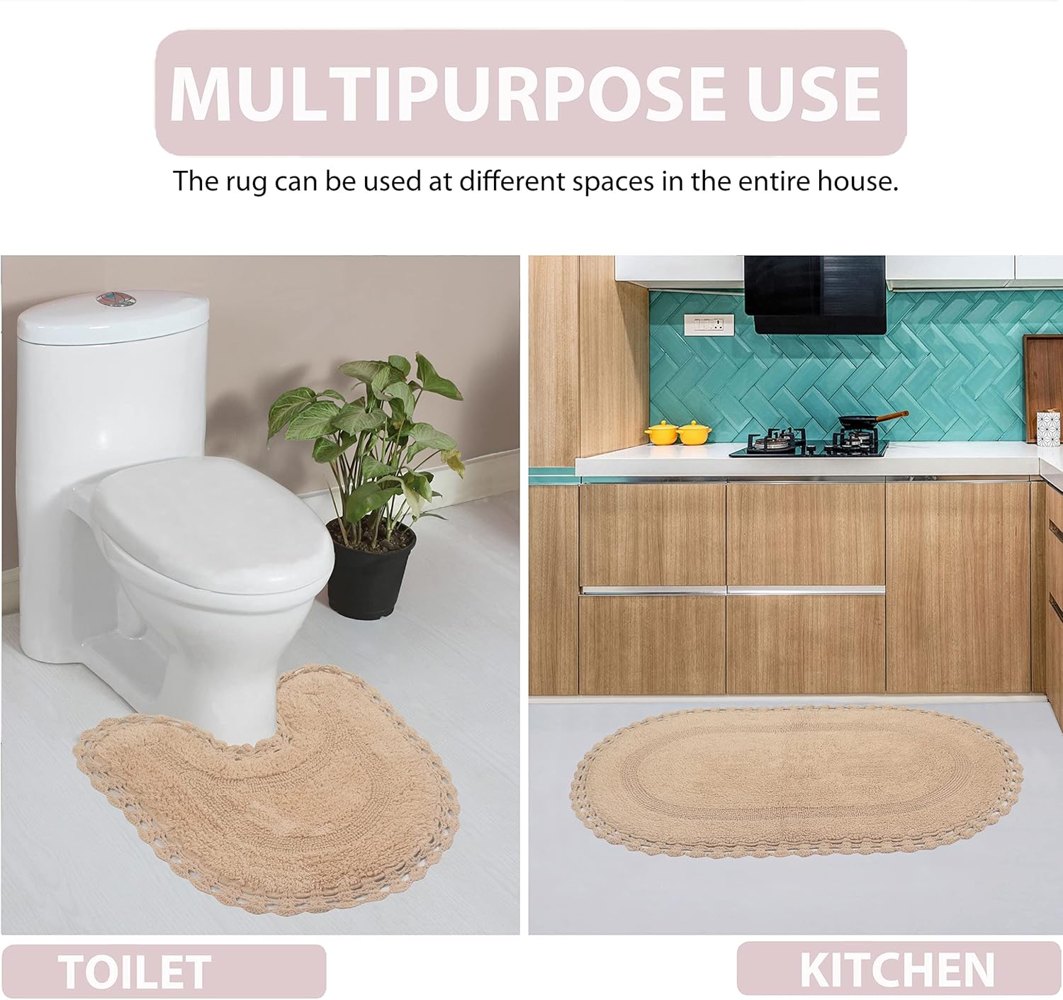 Home Weavers Hampton Reversible Bath Mat 2 Piece Set