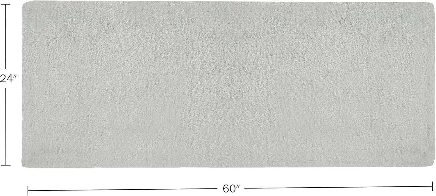 Home-Complete Faux Fur Bath Mat - Silver