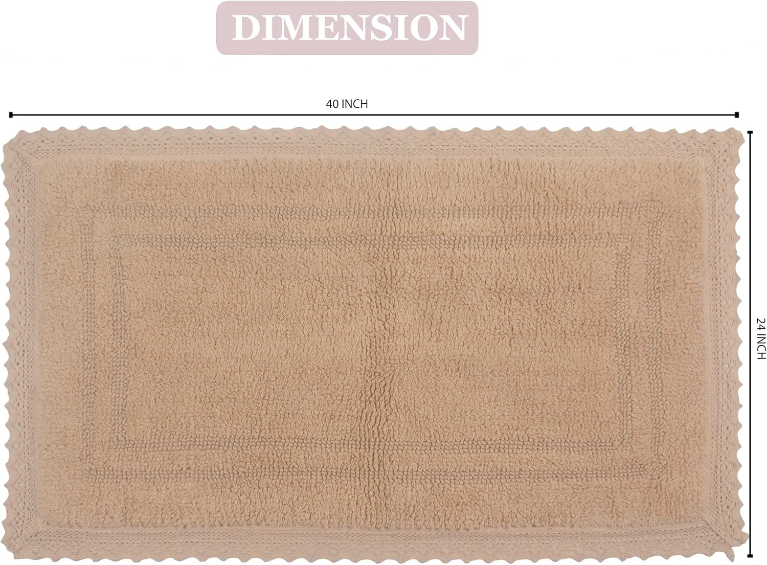 Home Weavers Reversible Bathmat 24x40 Linen Cotton