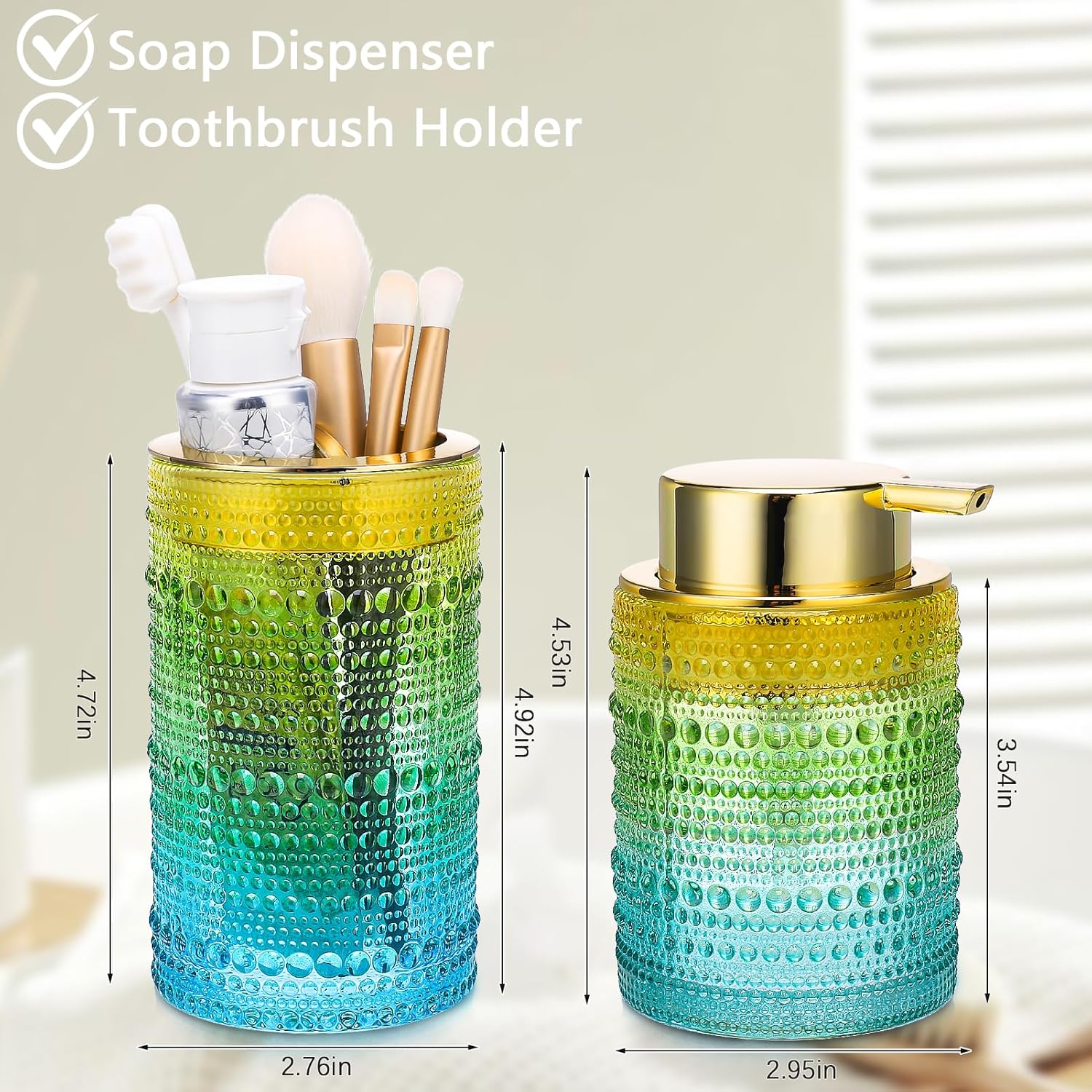 Nafhone Gradient Glass Bathroom Accessories Set 2 Pcs