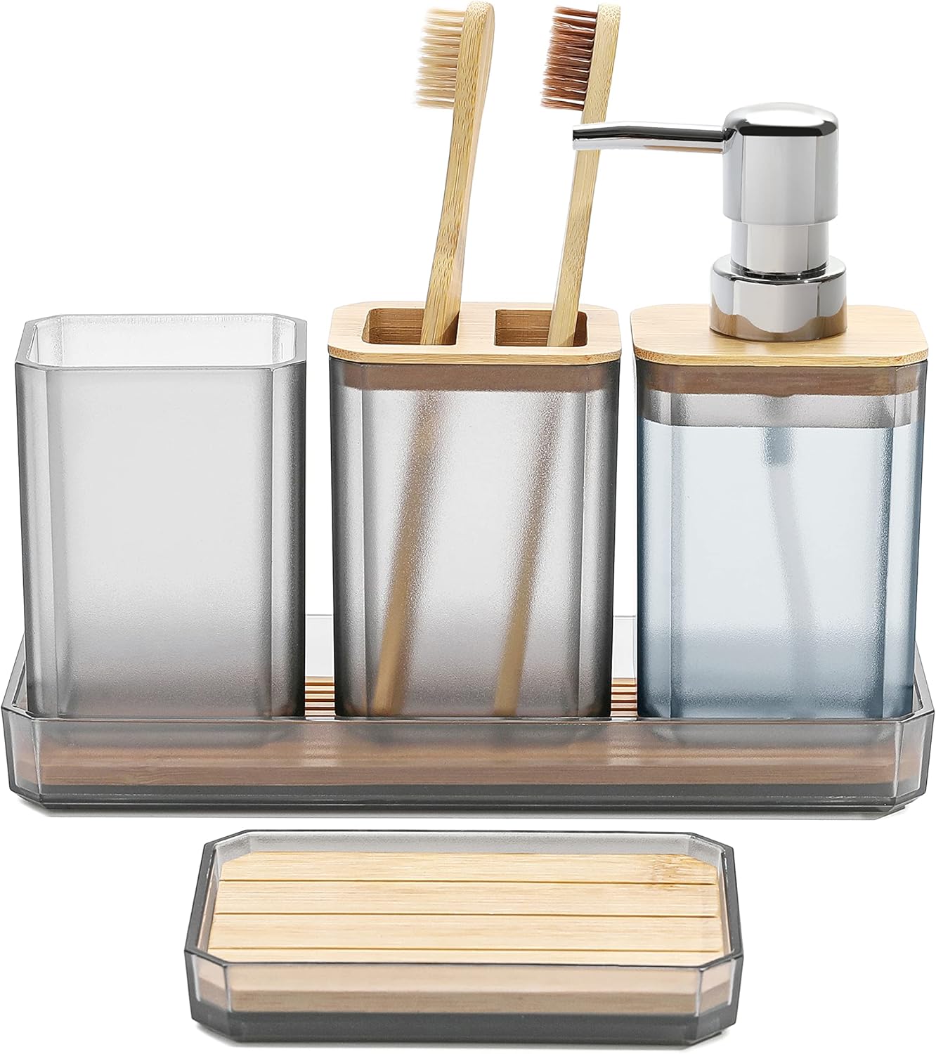 FEILANDUO 5 Pcs Bathroom Accessory Set Grey