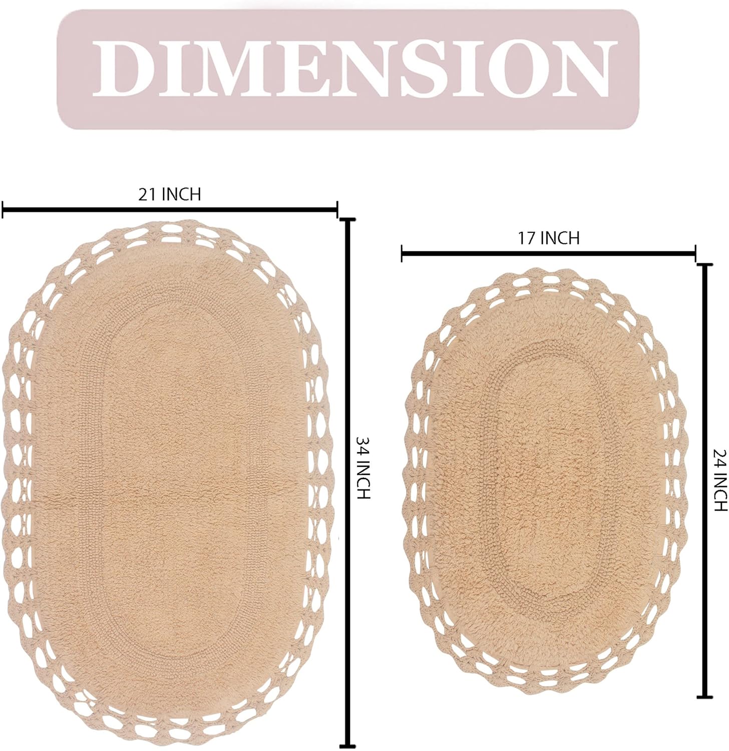 Home Weavers Hampton Reversible Bath Mat 2 Piece Set
