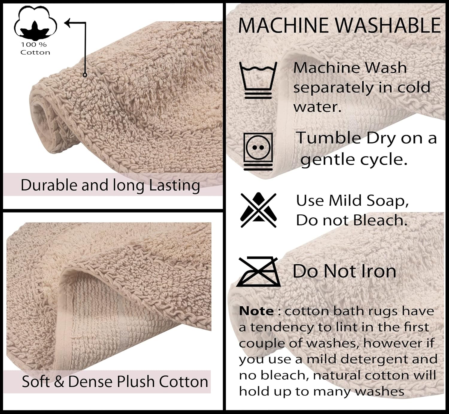 Home Weavers Double Ruffle Cotton Bath Rug Set 28 Round