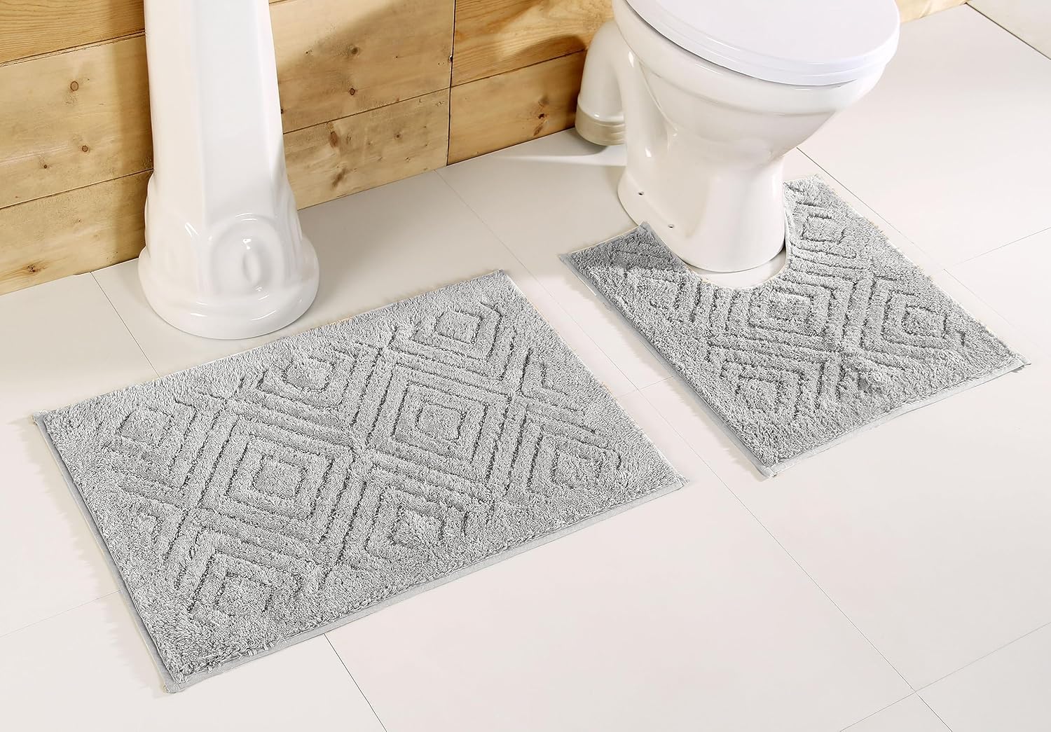 Better Trends 2 Piece Bath Rug Set 100 Cotton Non-Slip