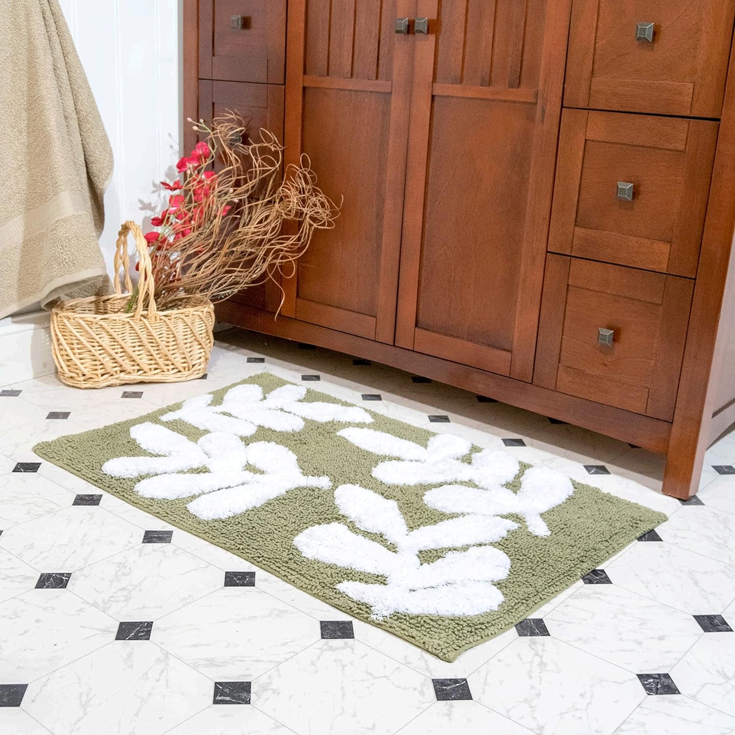 Chesapeake Monte Carlo Bath Rug Set 2Pc Linen Chocolate