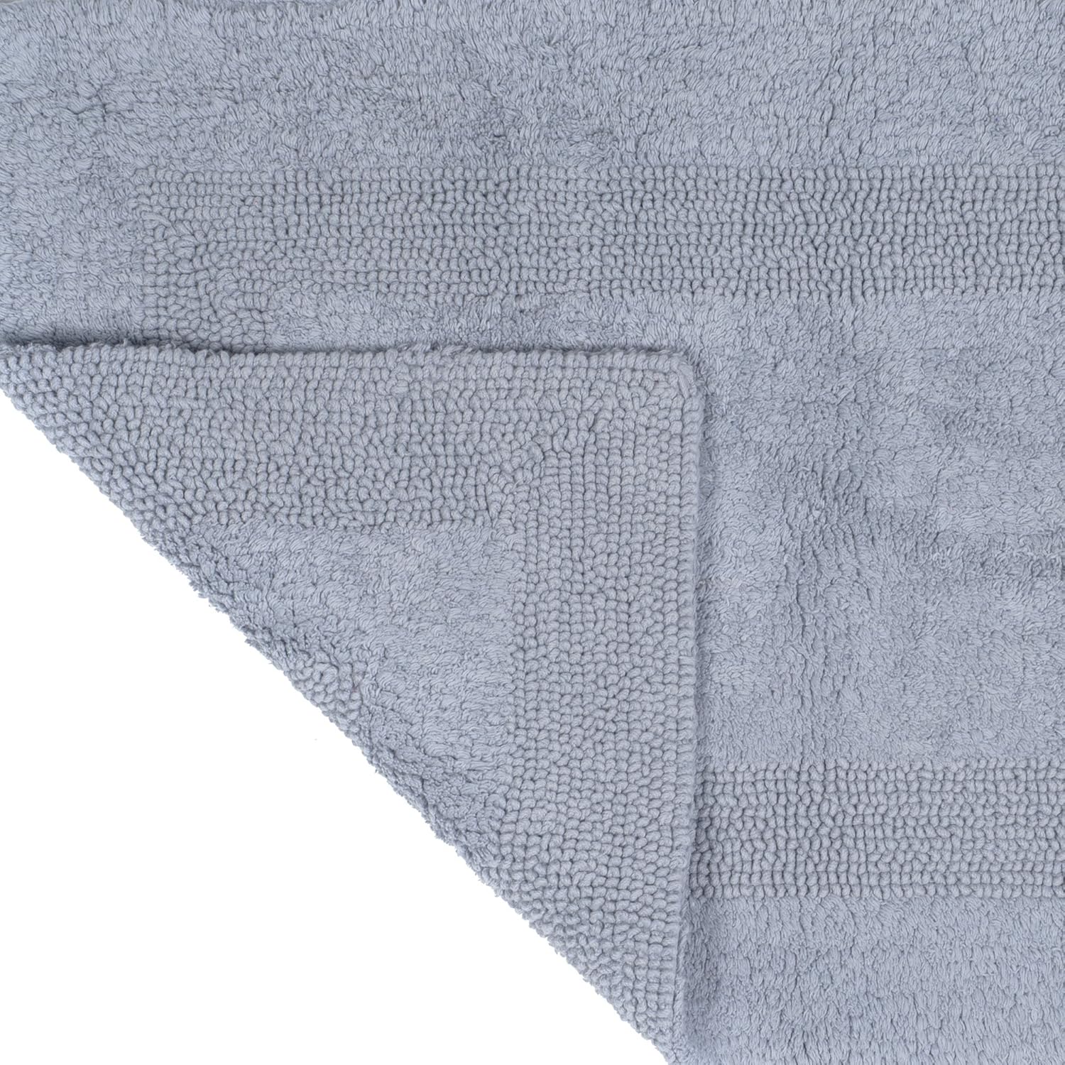 Cotton Bath Mat - Plush 24x60 Reversible Rug Silver