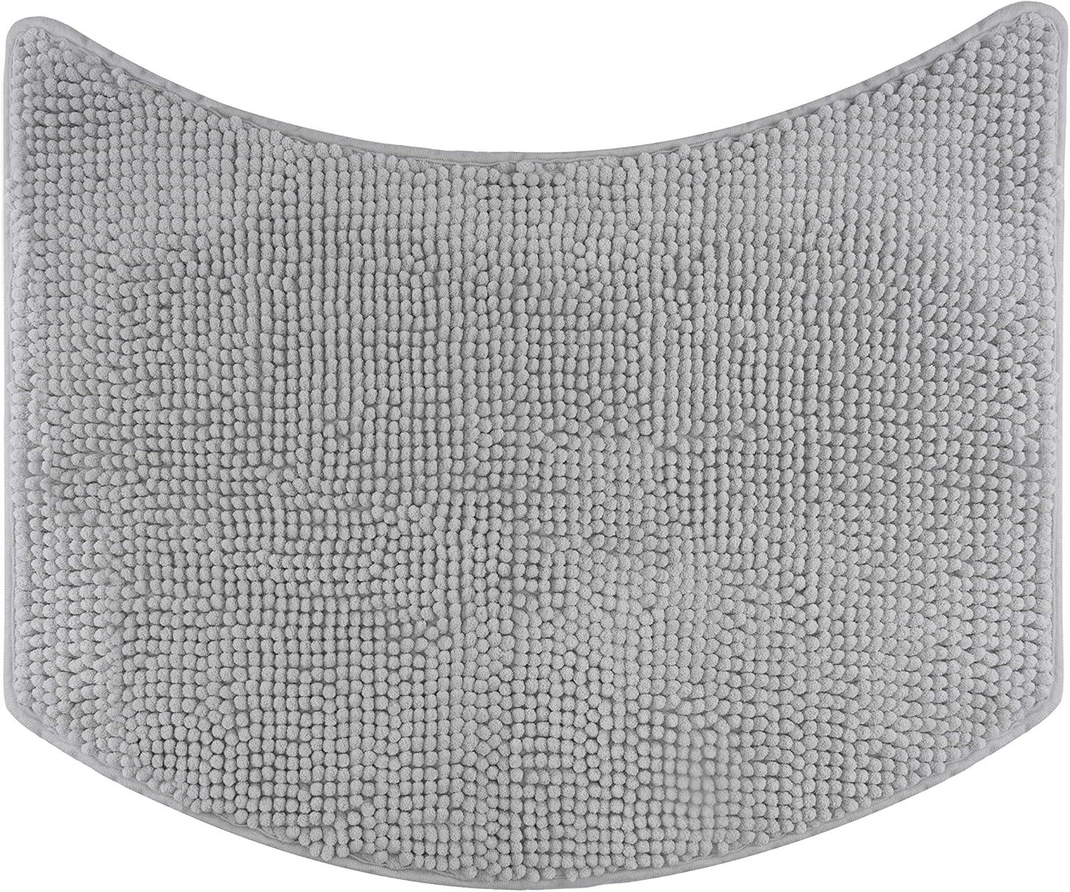 Fluffy Bath Mat with Non-Slip Bottom 21 58 inch Radius Gray