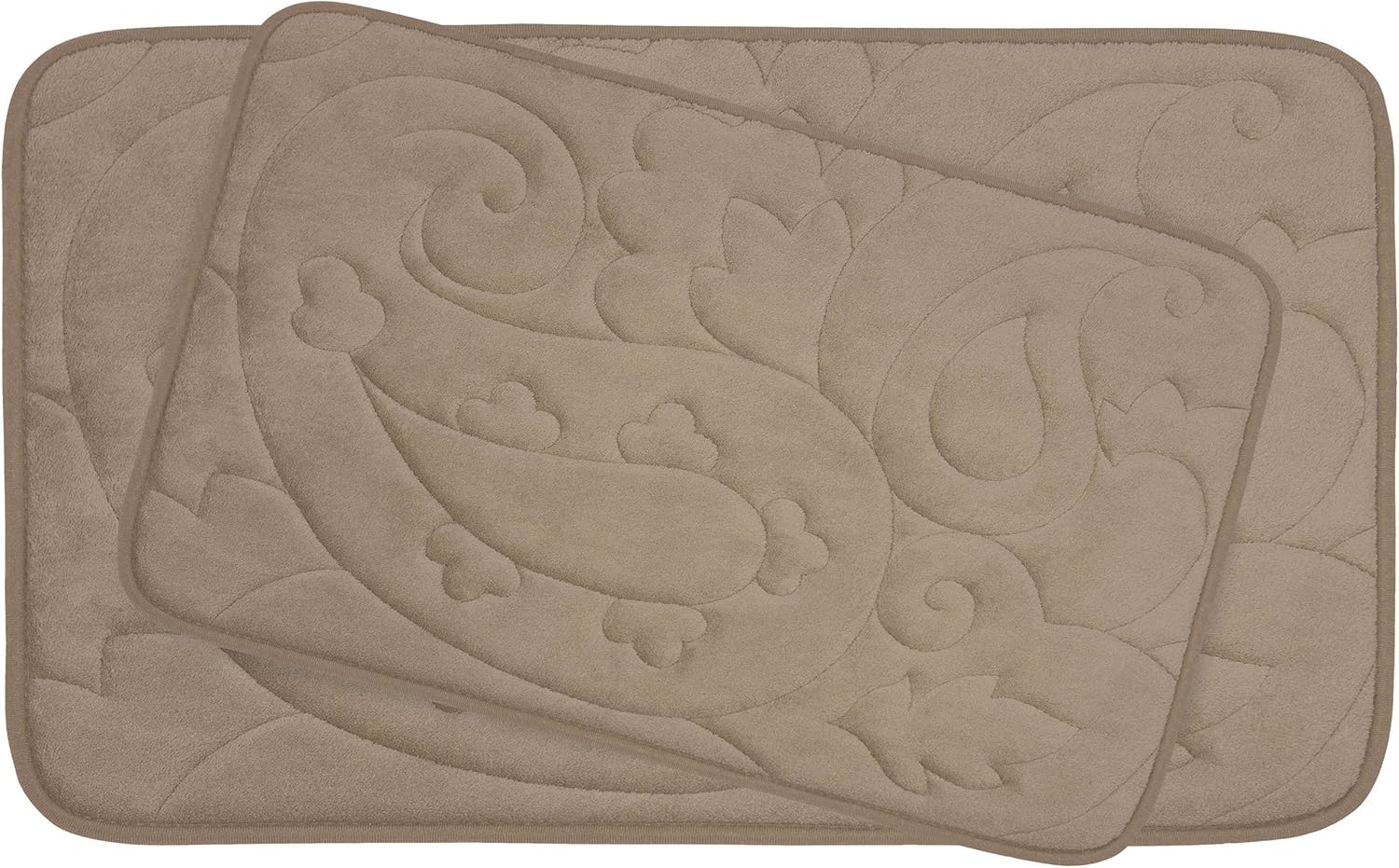 Bounce Comfort Plush Memory Foam Bath Mat Set 2 Piece Linen