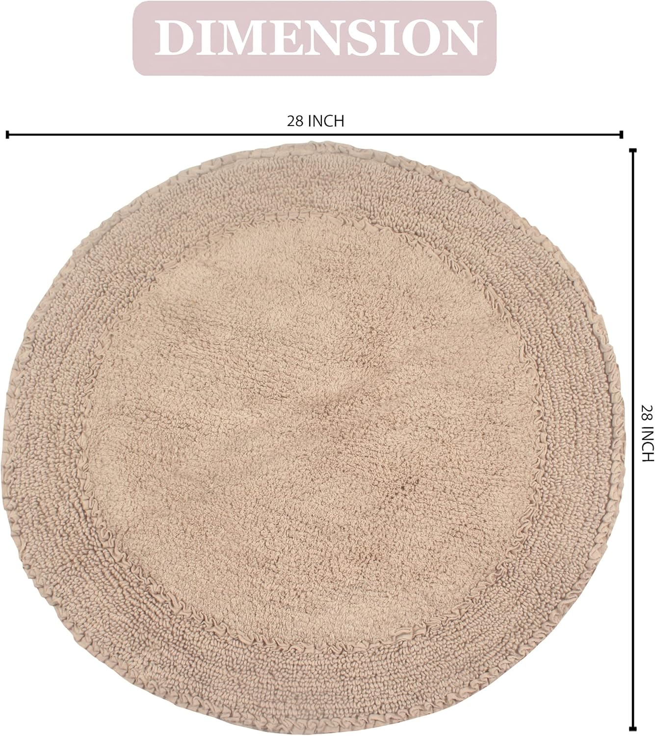 Home Weavers Double Ruffle Cotton Bath Rug Set 28 Round