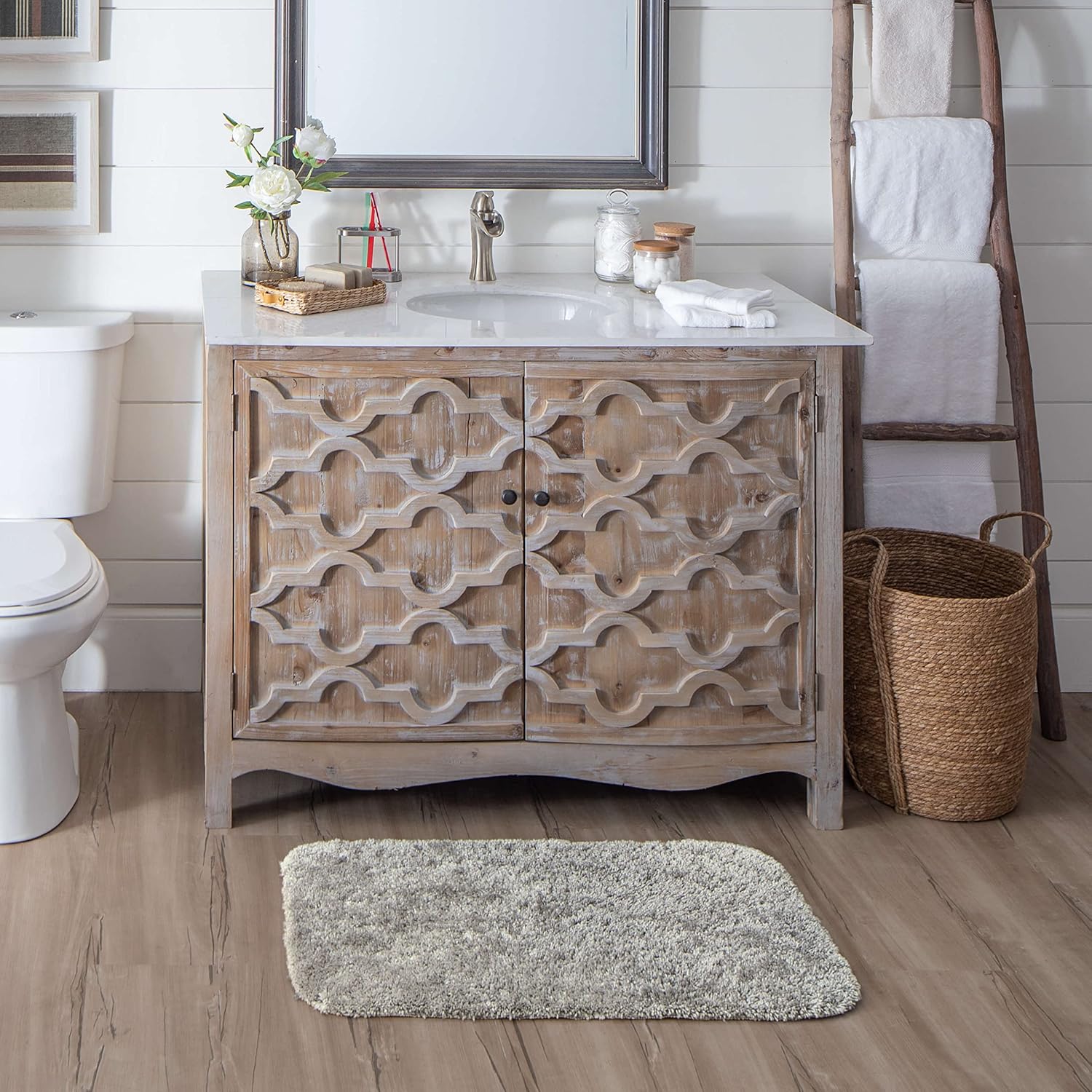 Mohawk Home Bath Silver 18 x 210 Machine Washable Bath Mat