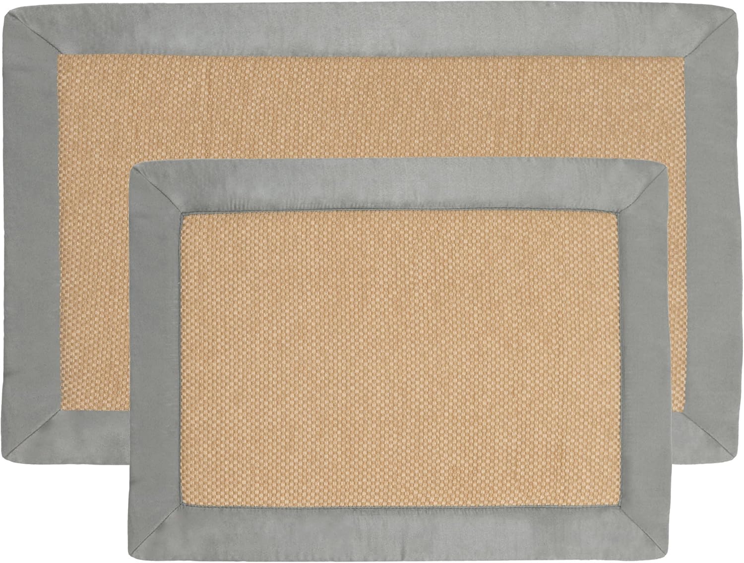 Lavish Home 2pc Memory Foam Bath Mat Set - Platinum and Tan