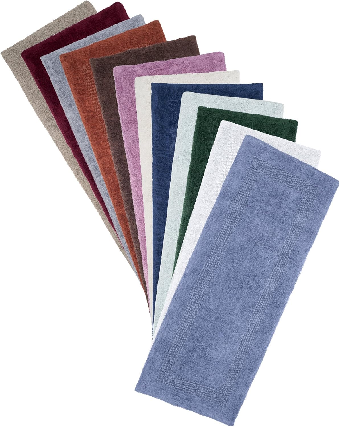 Cotton Bath Mat - Plush 24x60 Reversible Rug Silver