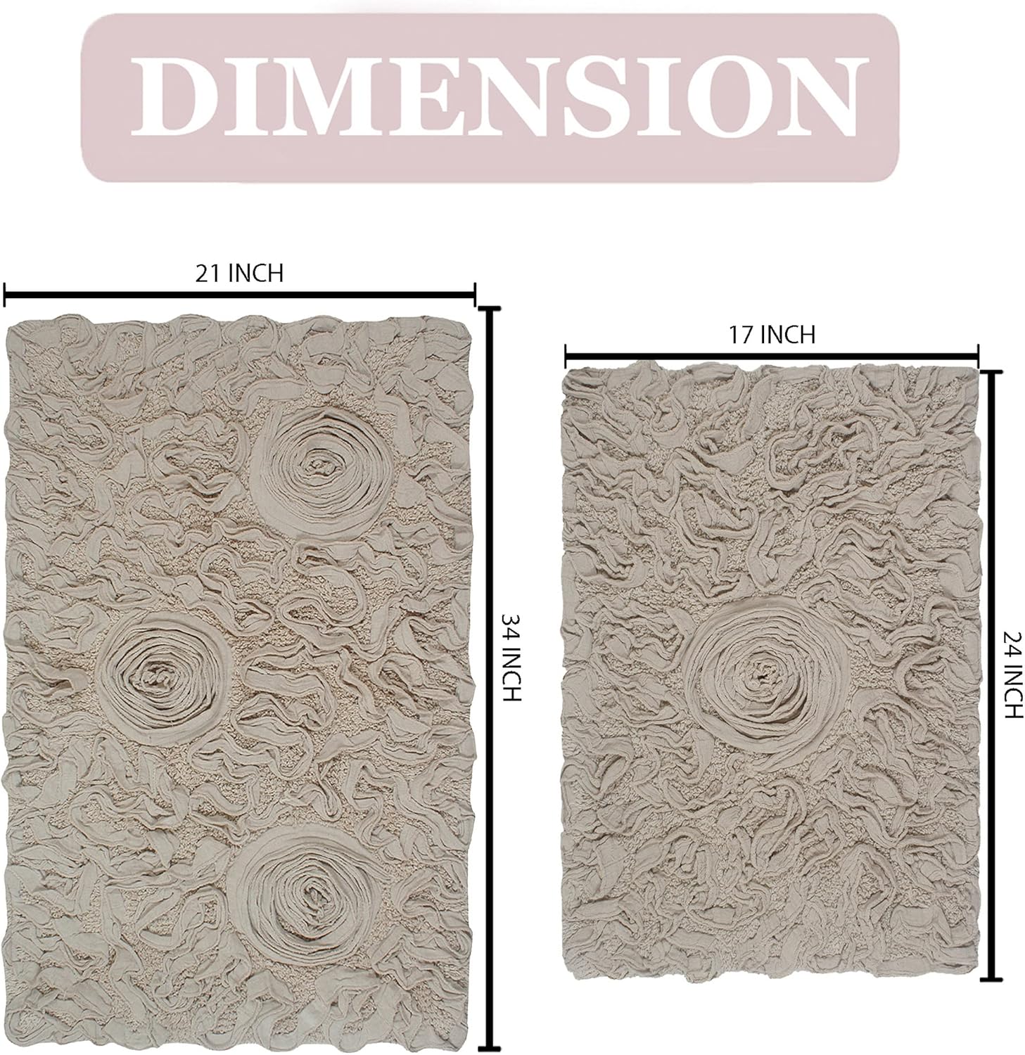 Home Weavers Bell Flower 2 Piece Bath Rug Set
