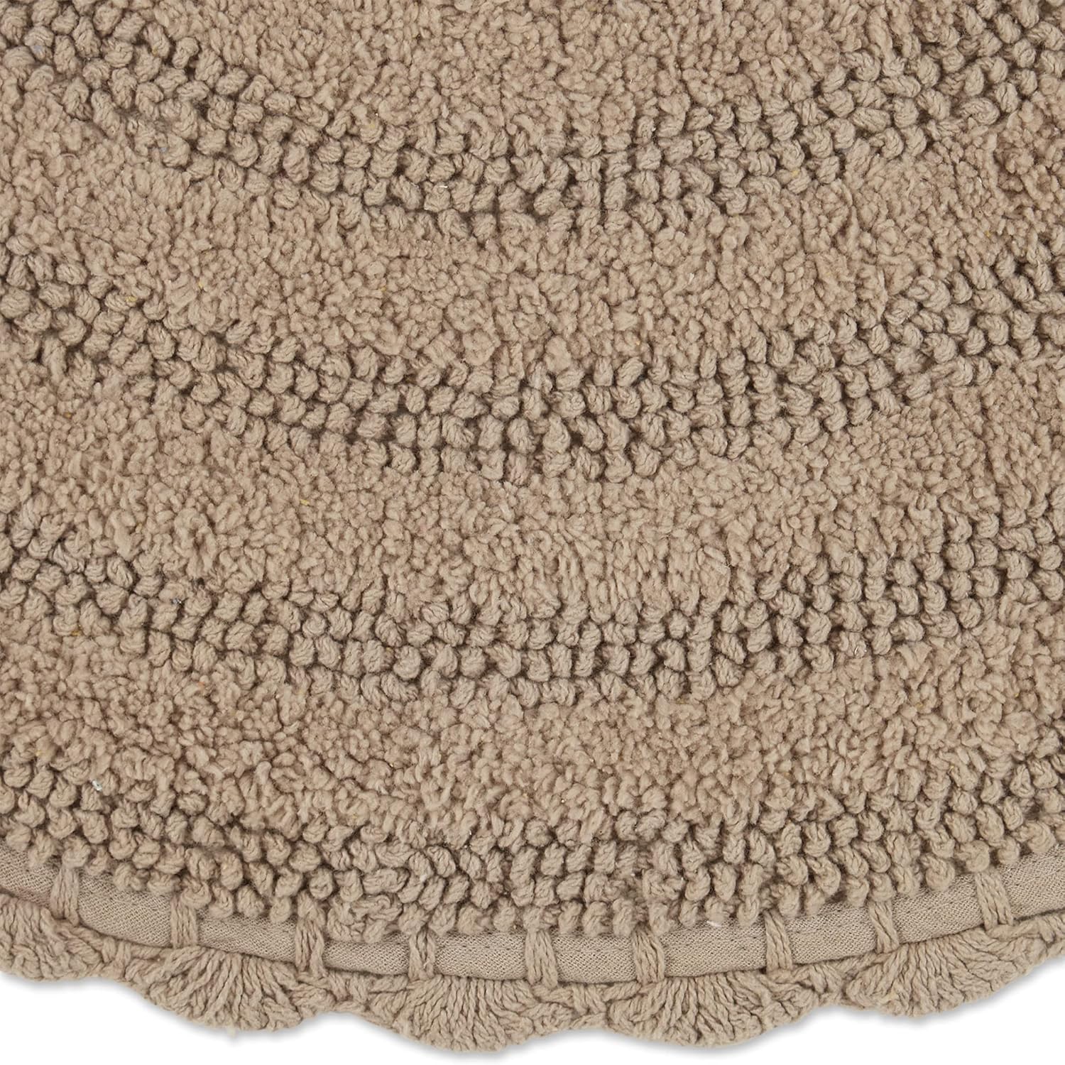 DII Crochet Round Bath Mat 275 Stone