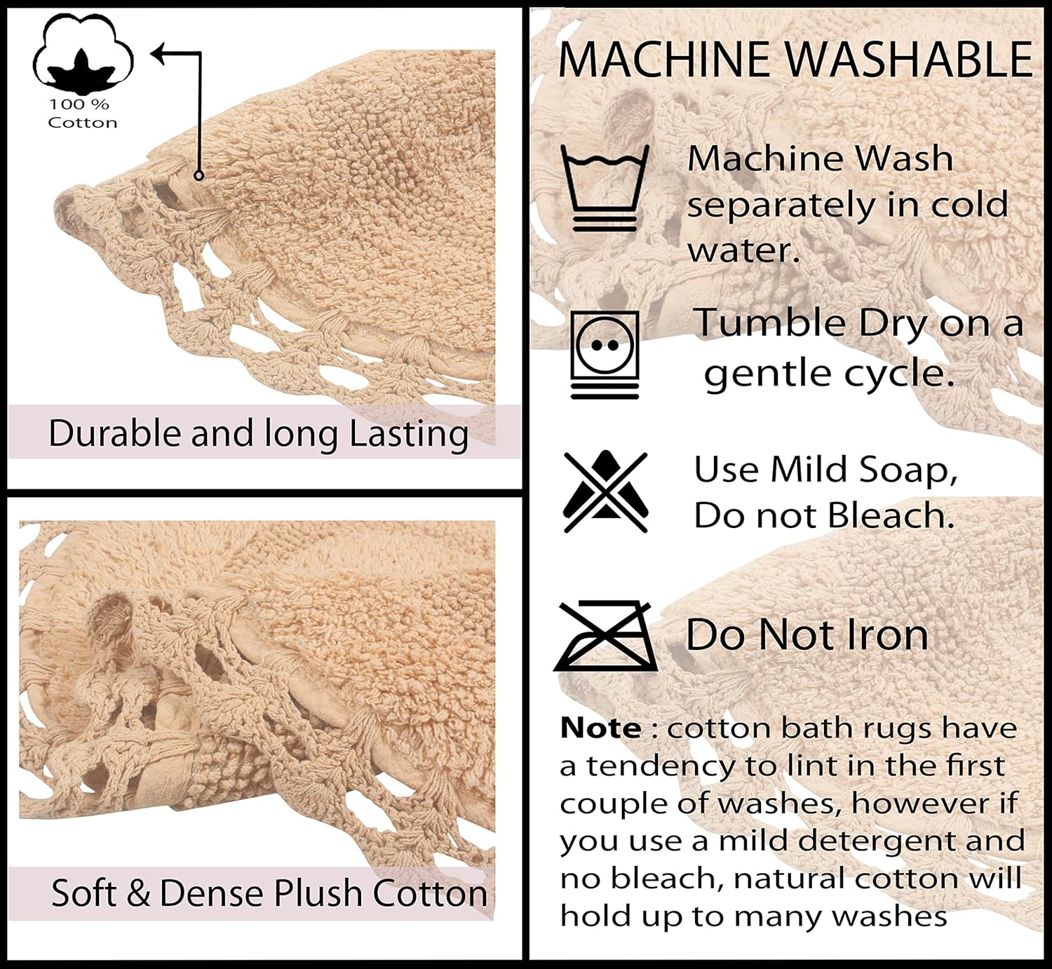 Home Weavers Hampton Reversible Bath Mat 2 Piece Set