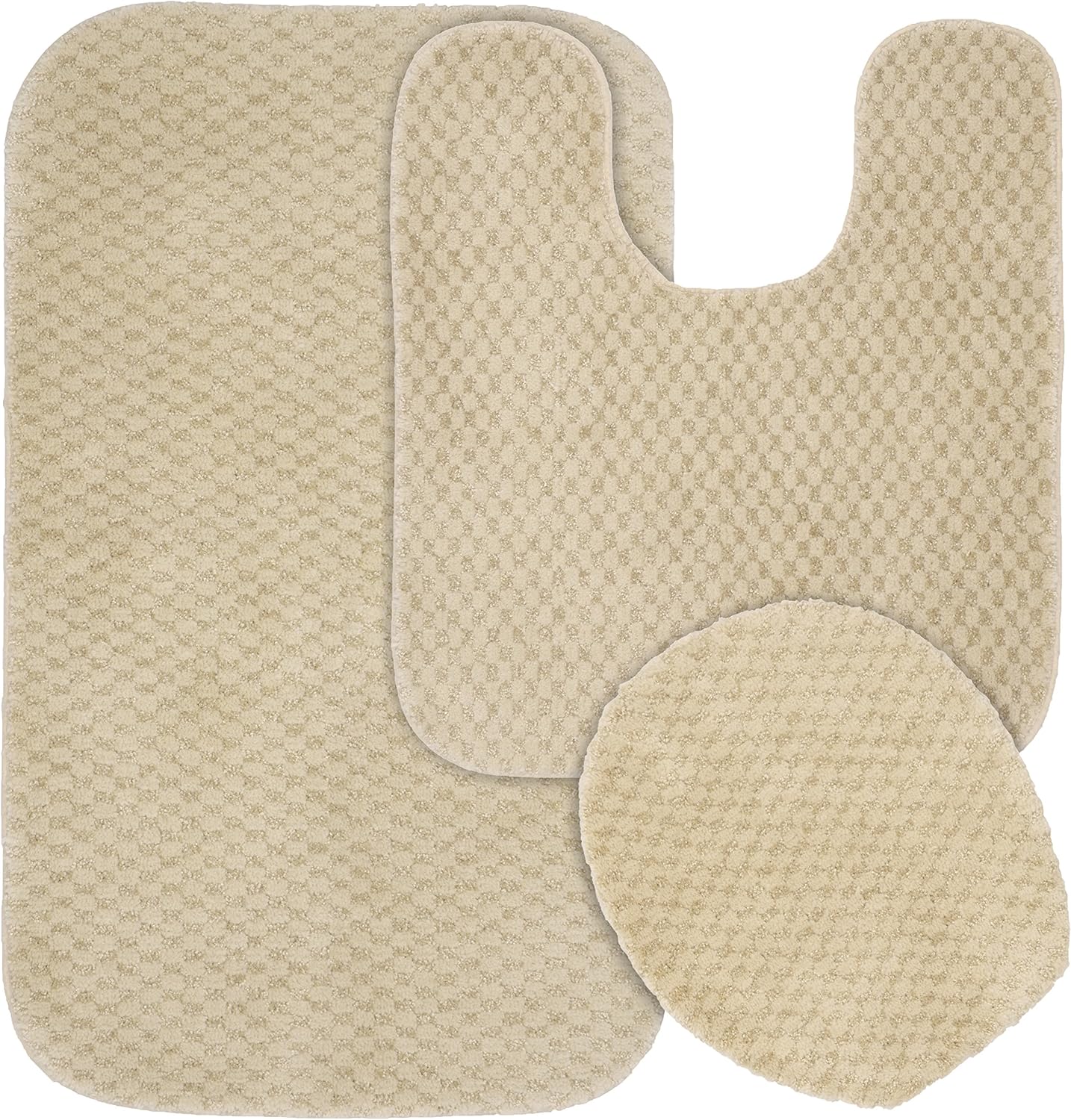 Garland Rug Cabernet Beige Linen 3 Piece Set - Lid Contour Bath