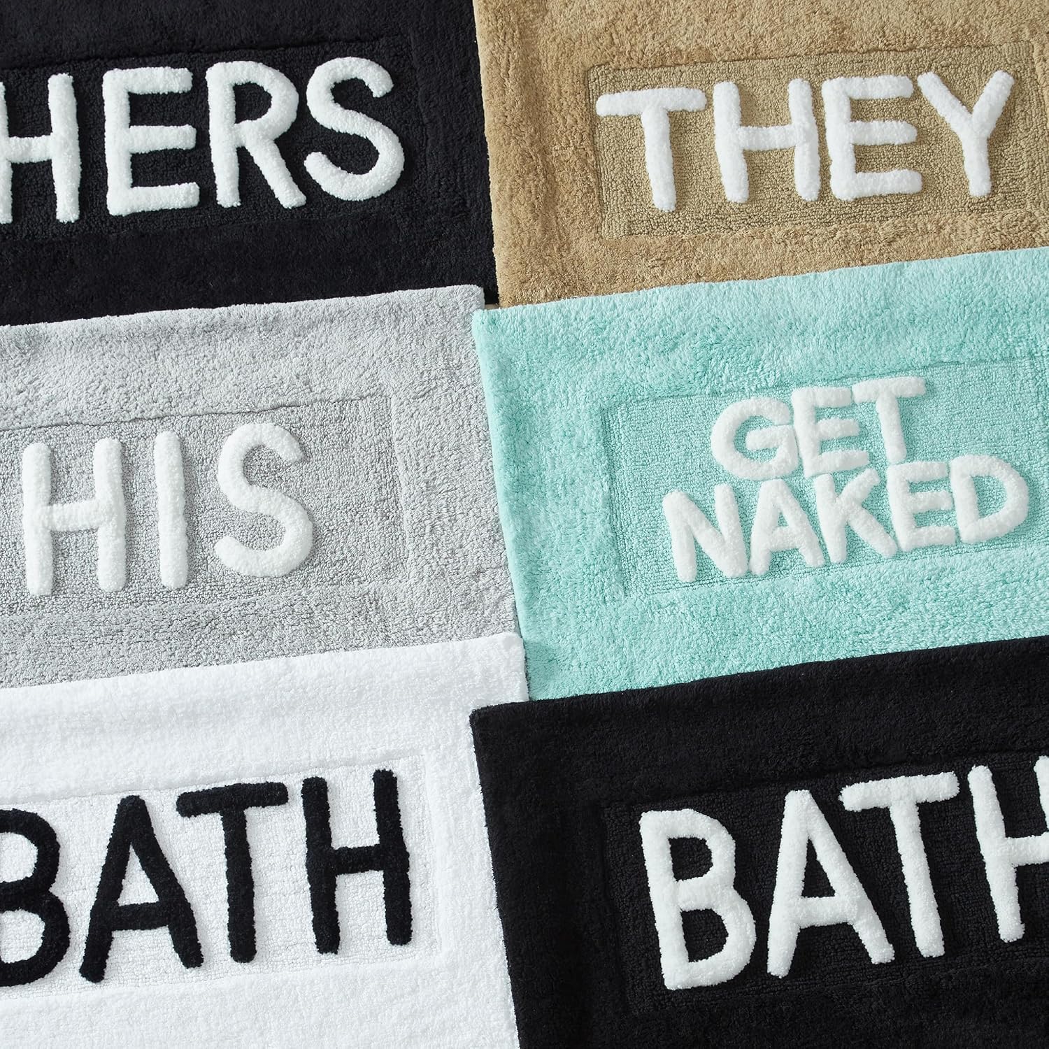 Creative Home Ideas Soft Cotton Bath Rug Set - 20x32 His Hers Linen