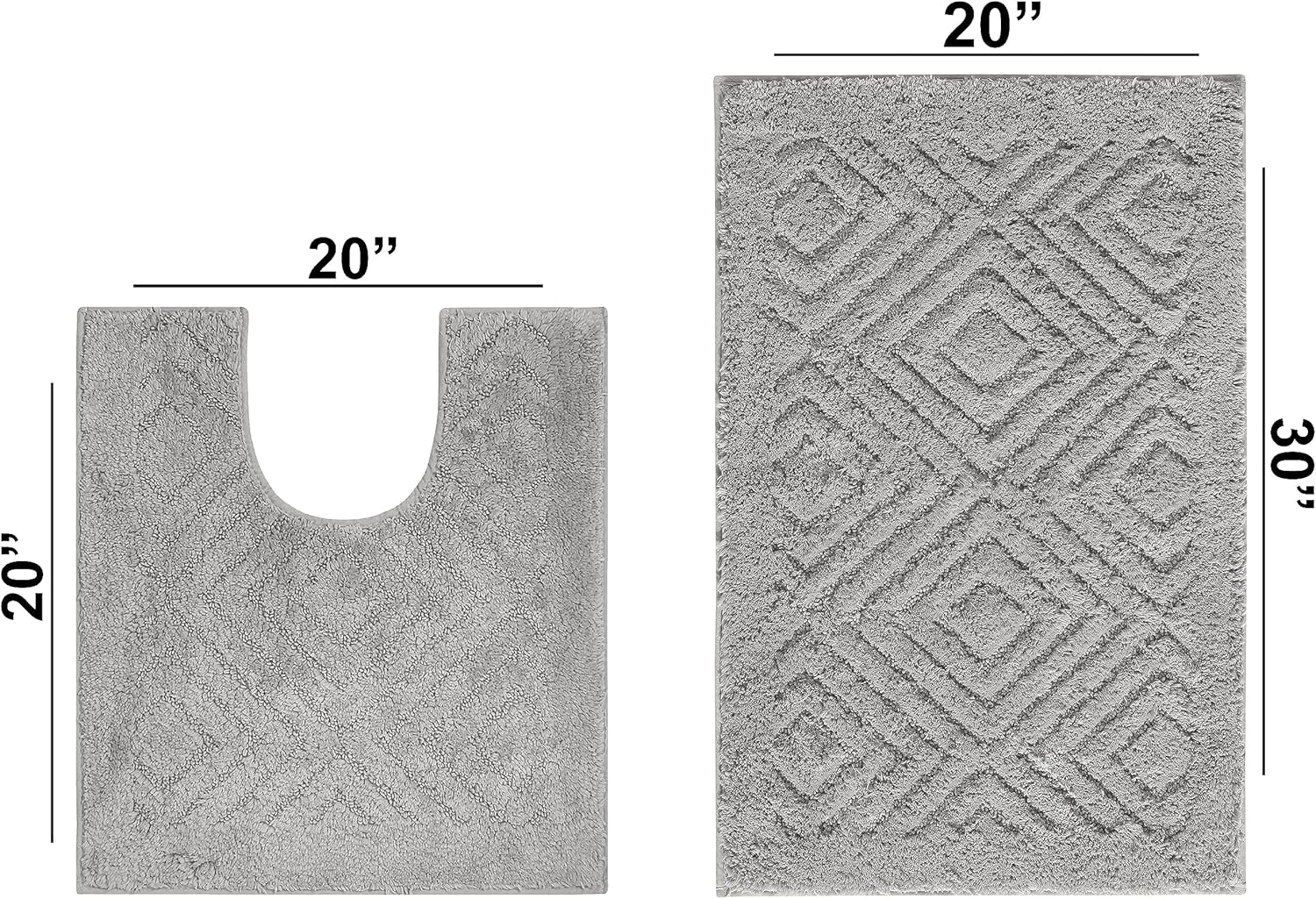 Better Trends 2 Piece Bath Rug Set 100 Cotton Non-Slip